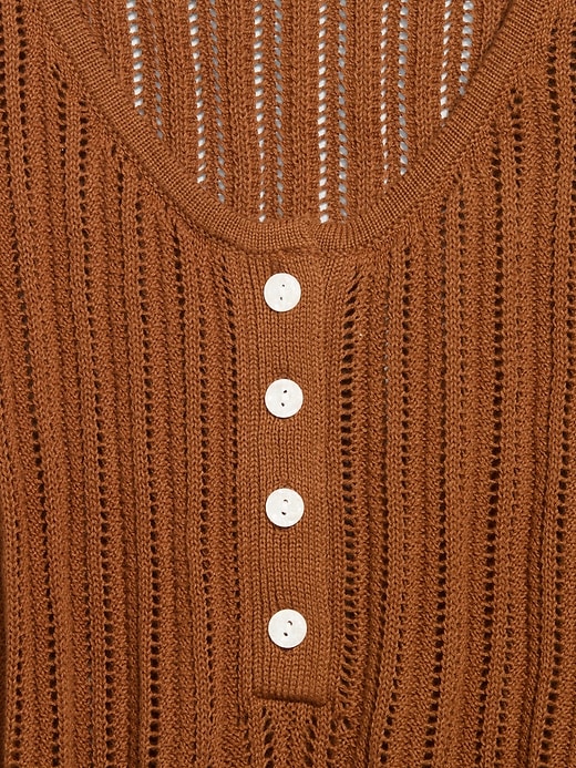 Image number 5 showing, Seaside Cotton Pointelle Peplum Tank Top