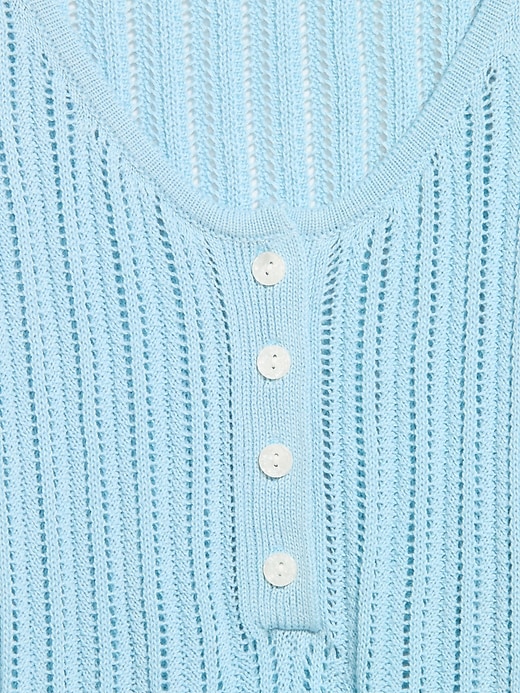 Image number 5 showing, Seaside Cotton Pointelle Peplum Tank Top