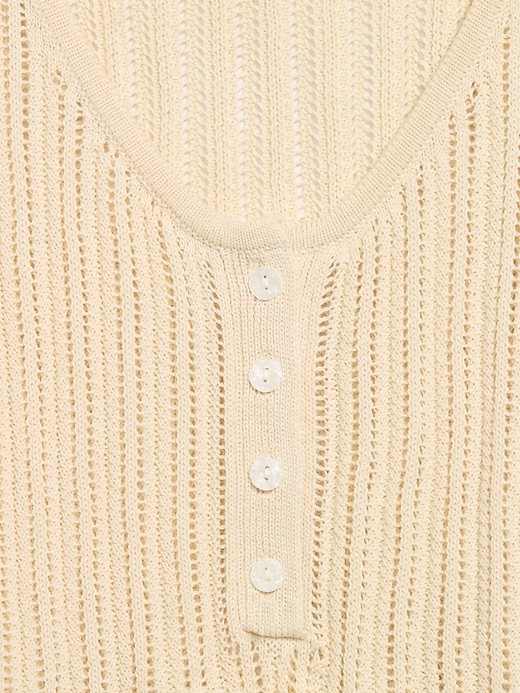 Image number 5 showing, Seaside Cotton Pointelle Peplum Tank Top