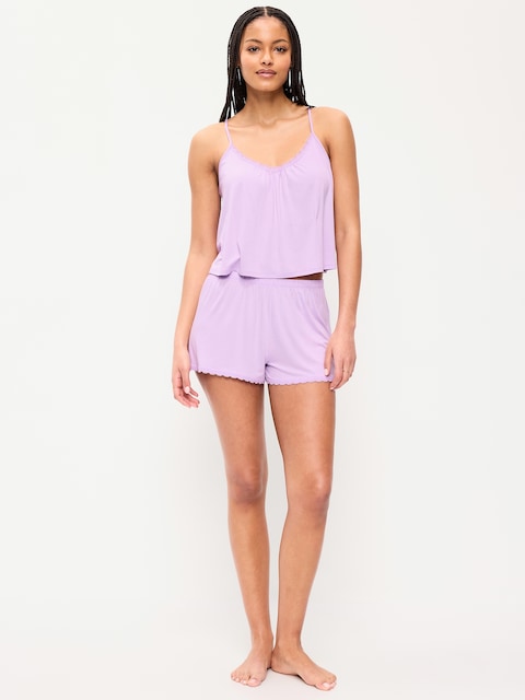 Sunday Sleep Lace-Trim Pajama Tank and Shorts Set