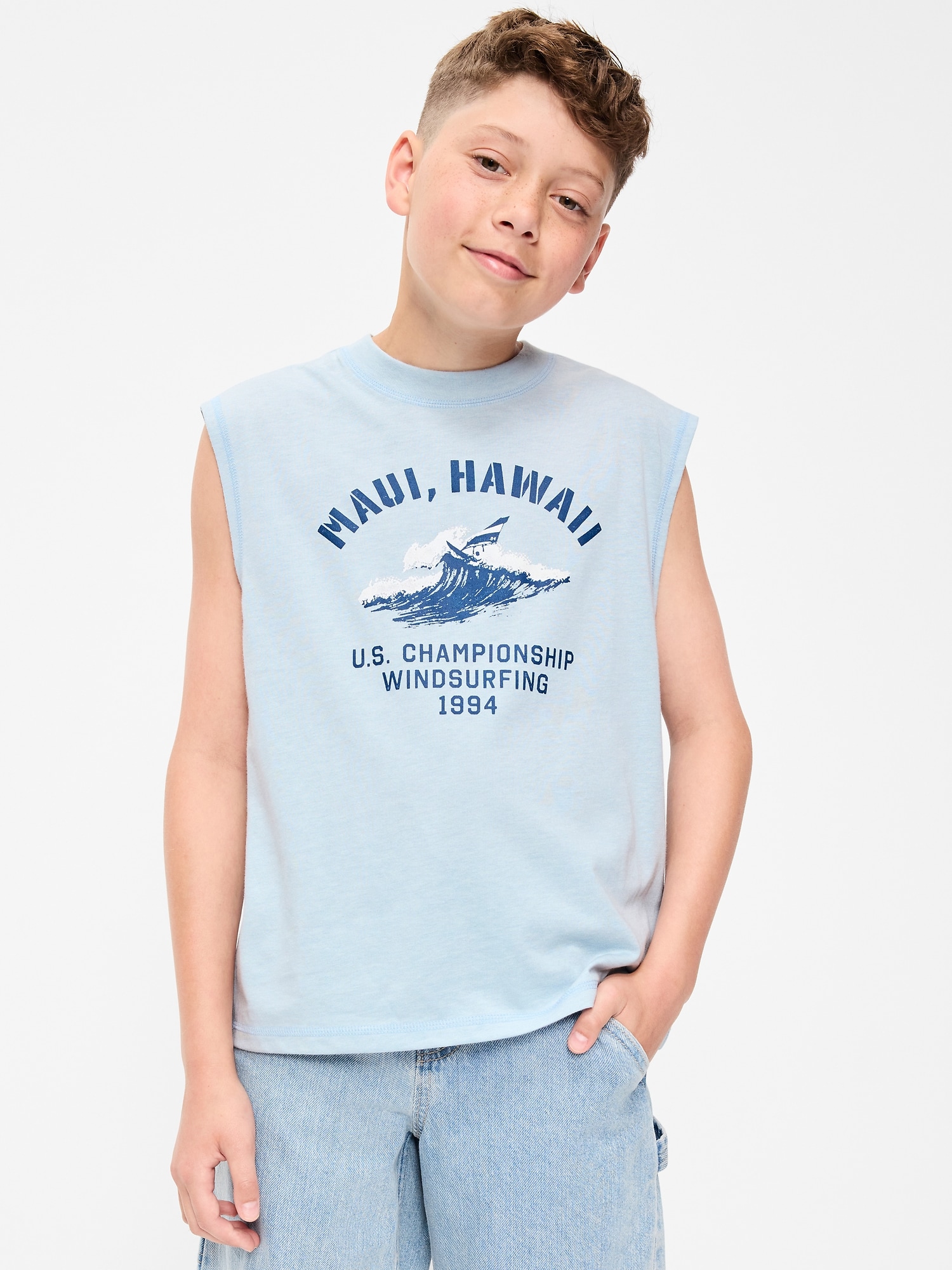 Boxy Muscle Tank Top for Boys