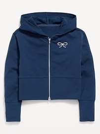 Image number 1 showing, Fitted Cropped 2-Way-Zip Hoodie for Girls