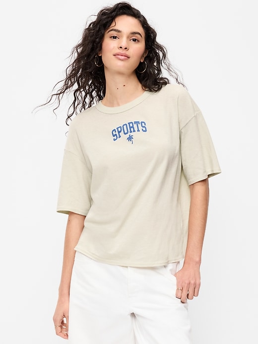 Image number 1 showing, Short-Sleeve Loose Crew-Neck T-Shirt