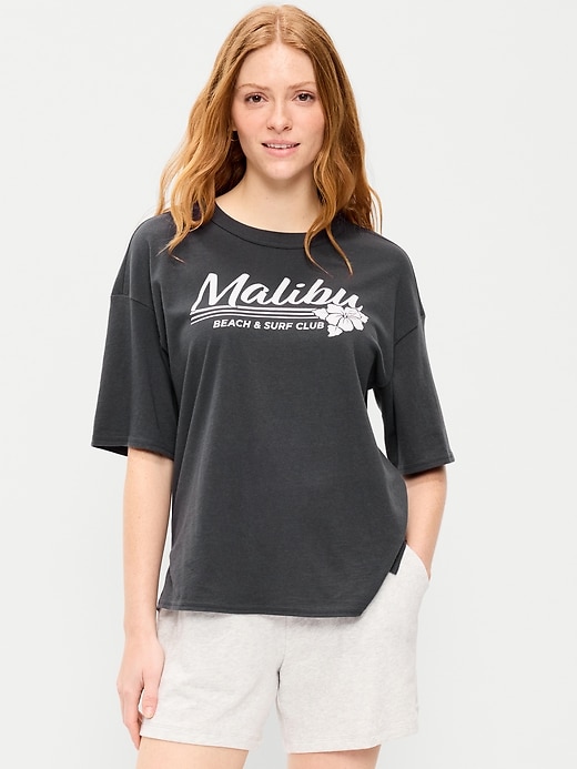 Image number 1 showing, Short-Sleeve Loose Crew-Neck T-Shirt