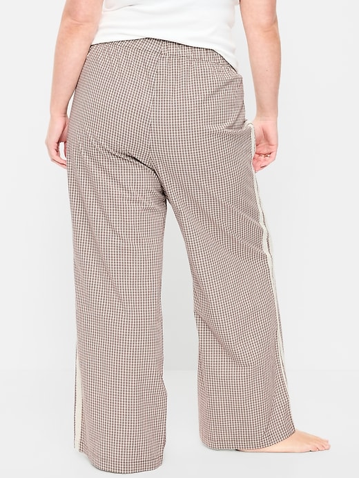 Image number 5 showing, Poplin Wide-Leg Pajama Pants