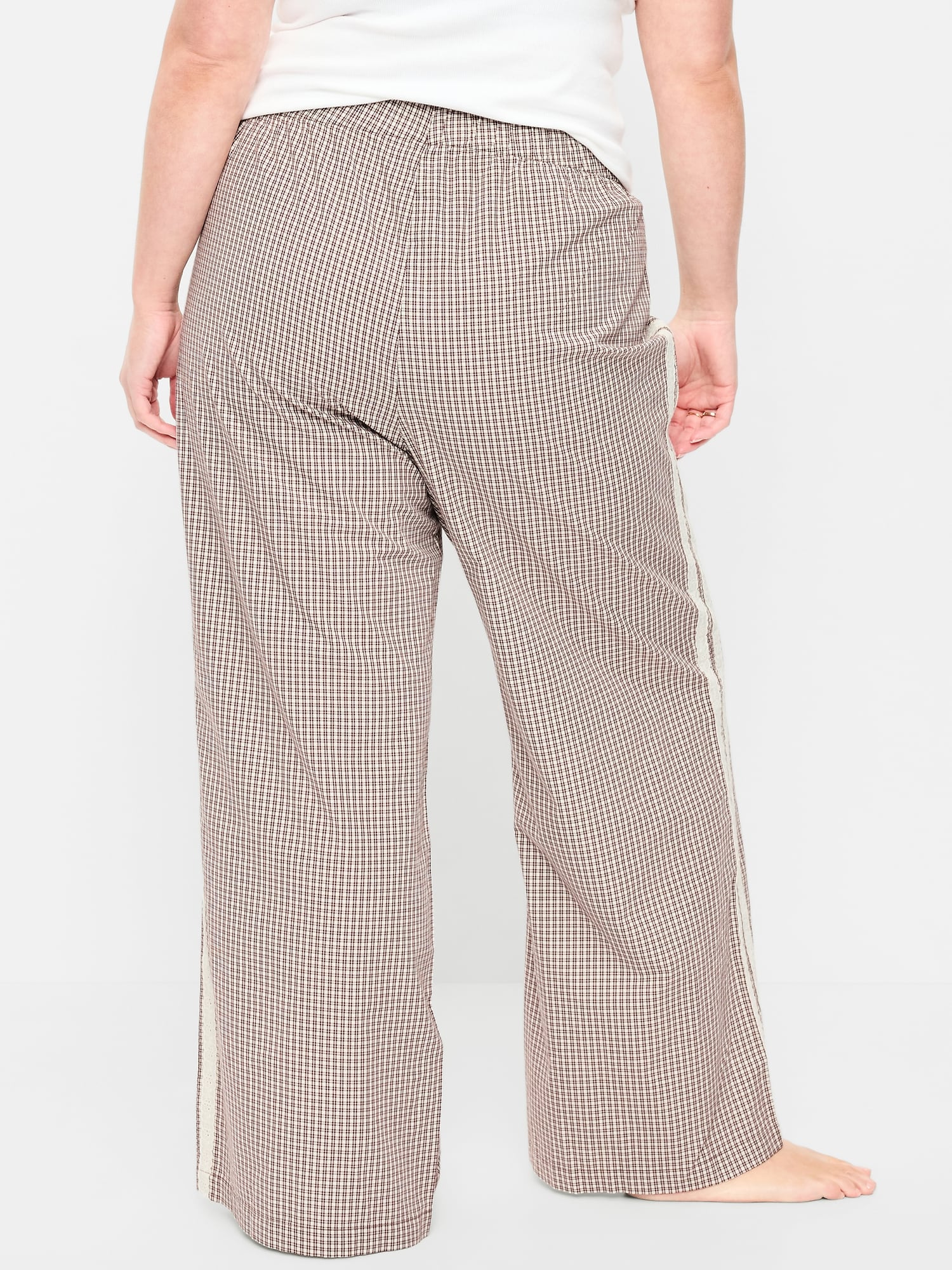 Image number 5 showing, Poplin Wide-Leg Pajama Pants