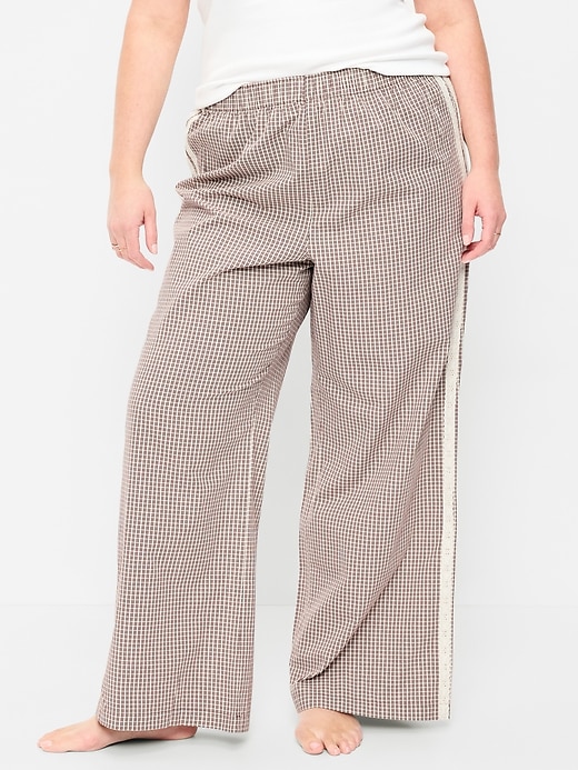 Image number 4 showing, Poplin Wide-Leg Pajama Pants