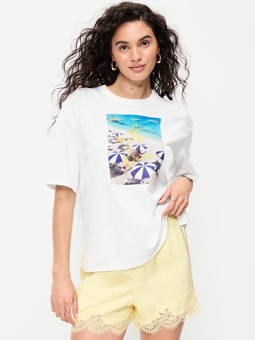 Image number 1 showing, Short-Sleeve Loose Graphic T-Shirt