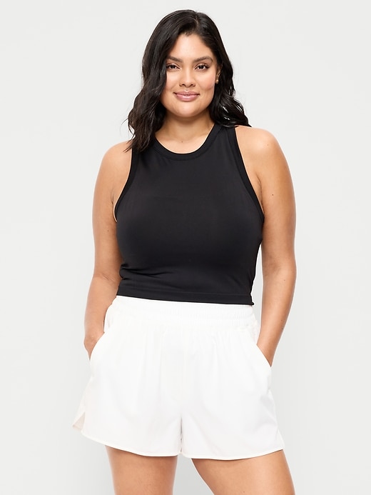 Image number 7 showing, Seamless Fitted High-Neck Crop Top