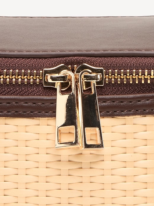 Image number 4 showing, Faux Wicker Top-Handle Bag