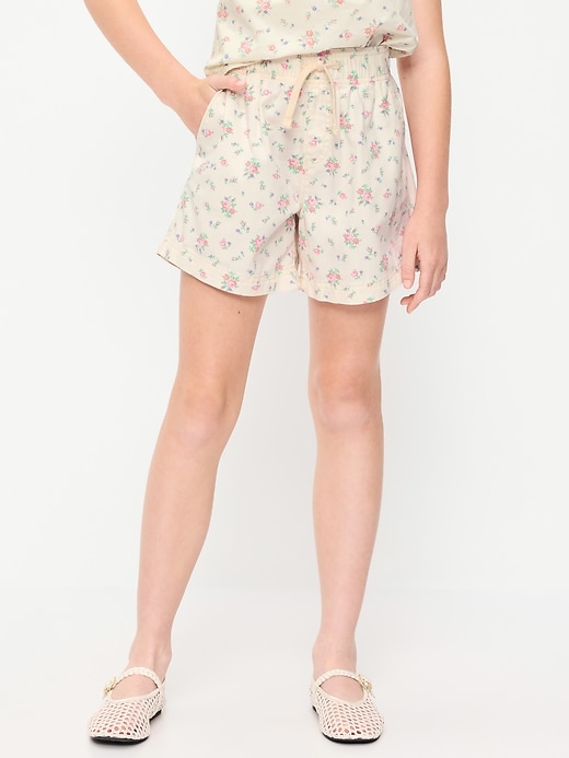 Image number 1 showing, Printed High-Waisted Twill Shorts for Girls