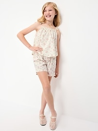 Image number 3 showing, Printed High-Waisted Twill Shorts for Girls