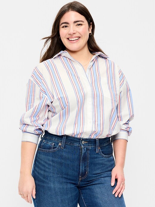 Image number 5 showing, Oversized Button-Down Boyfriend Shirt
