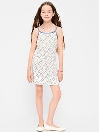 Image number 1 showing, Sleeveless Fitted Ribbed Swing Dress for Girls