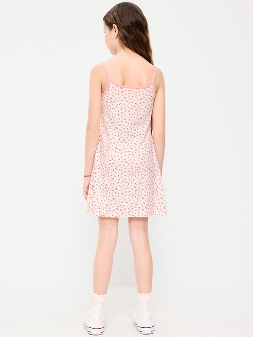 Image number 2 showing, Sleeveless Fitted Ribbed Swing Dress for Girls