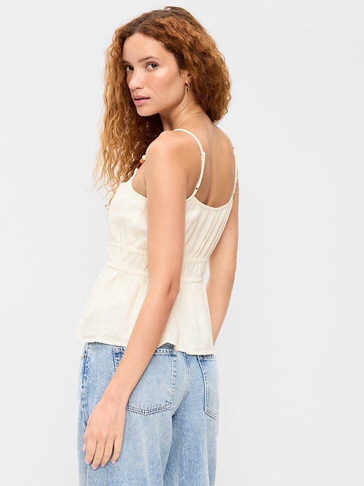 Image number 2 showing, Beaded Strap Smocked-Waist Tank Top