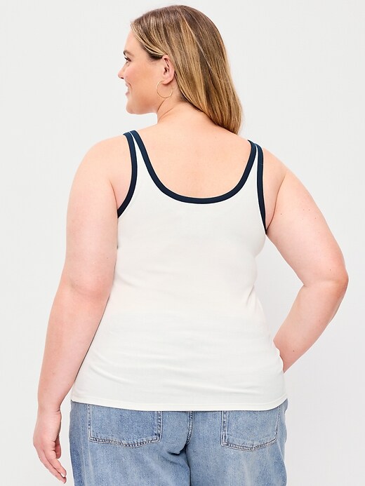 Image number 9 showing, First-Layer Ribbed Scoop-Neck Tank Top