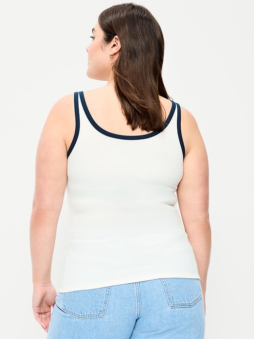 Image number 7 showing, First-Layer Ribbed Scoop-Neck Tank Top