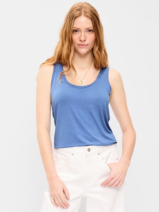 Image number 1 showing, Luxe Scoop-Neck Tank Top