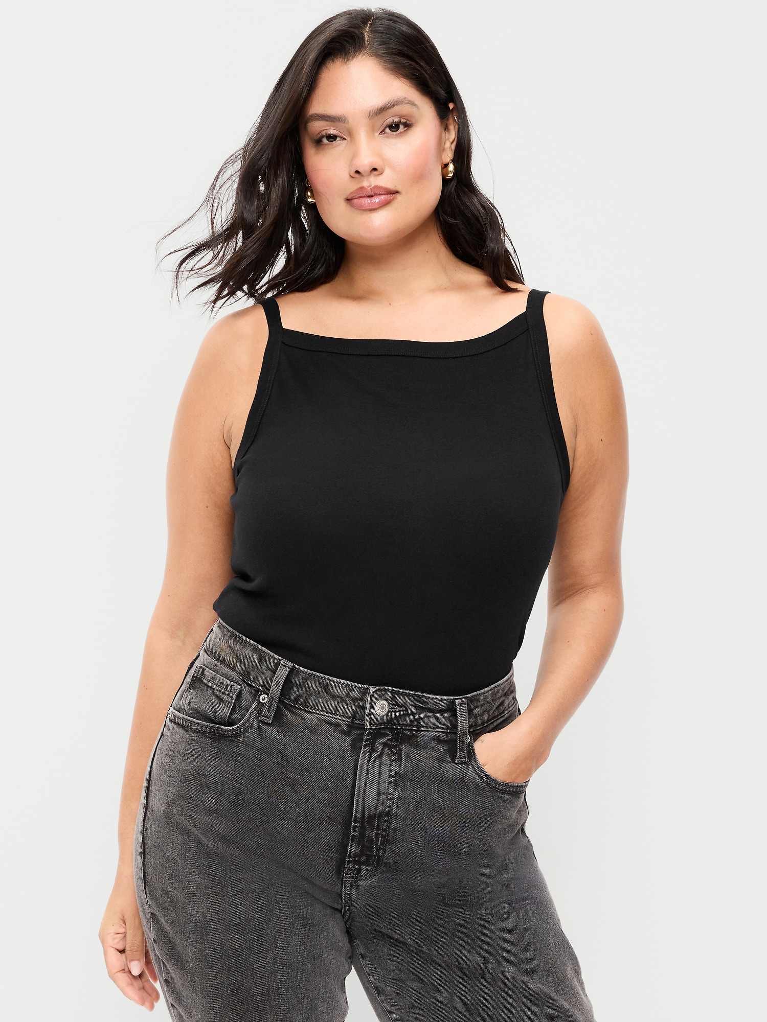 Snug Apron-Neck Tank Top