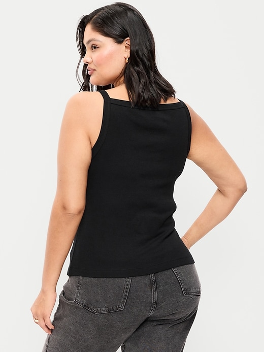 Image number 8 showing, Fitted Sleeveless Apron Tank Top