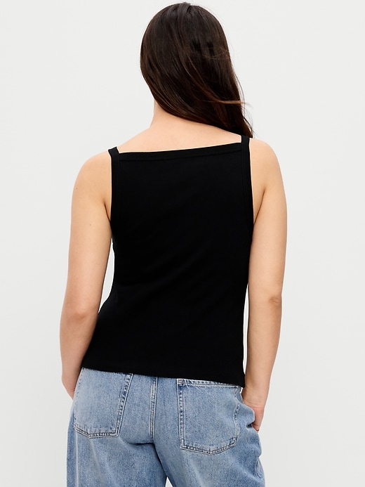 Image number 6 showing, Fitted Sleeveless Apron Tank Top