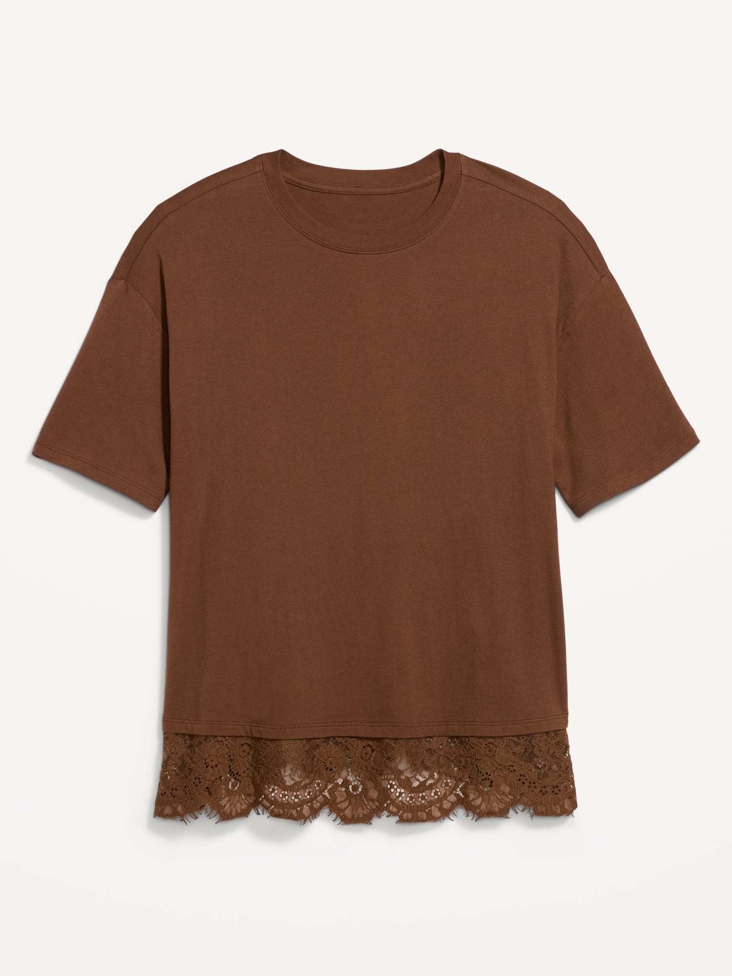 Oversized Lace Hem T-Shirt