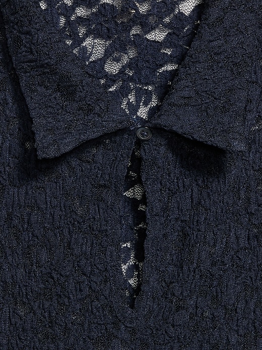 Image number 4 showing, Lace Keyhole Polo Top