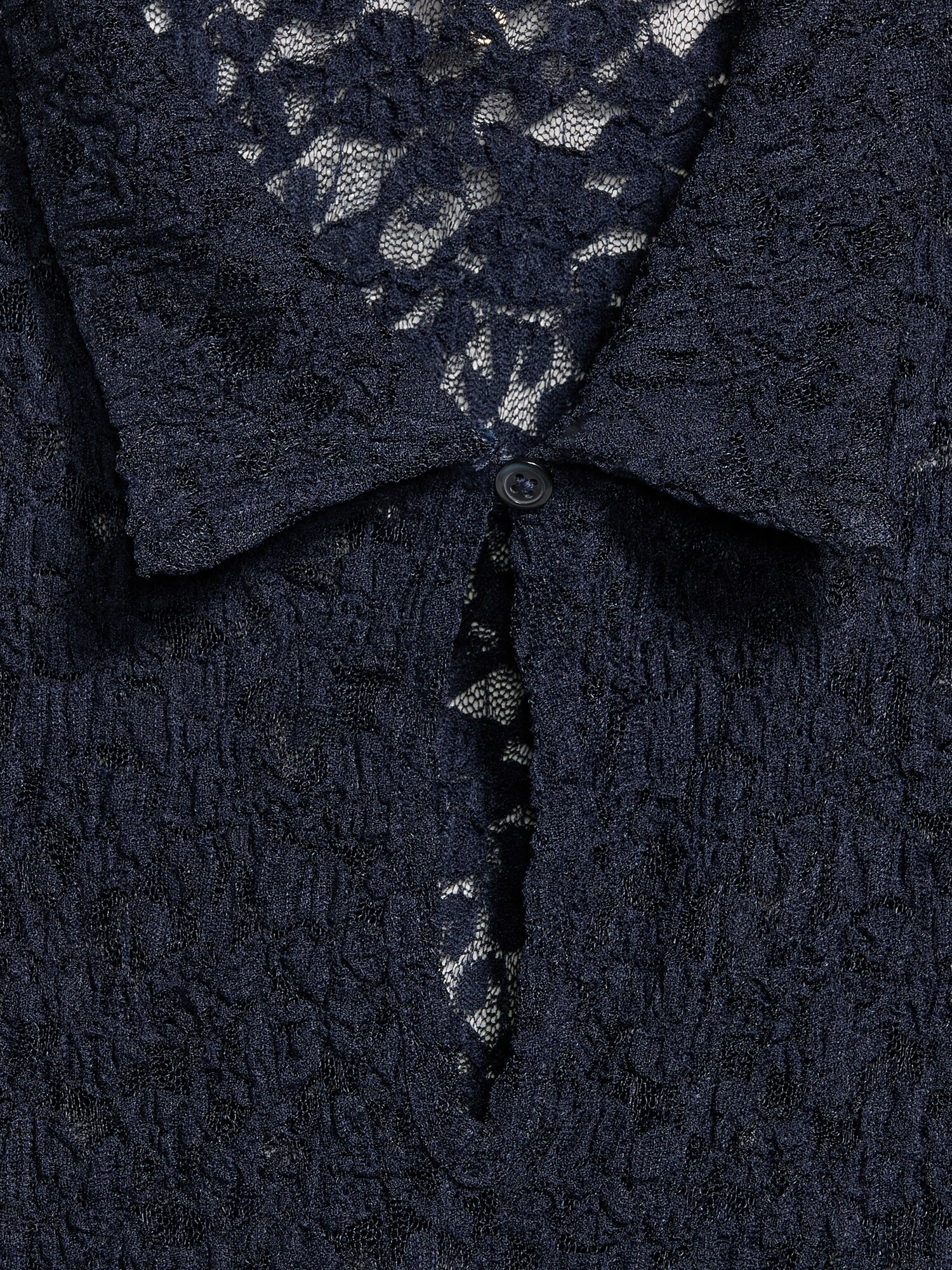 Женский топ Old Navy Lace Keyhole Polo Top, цвет: Тёмно-синий — фото 4
