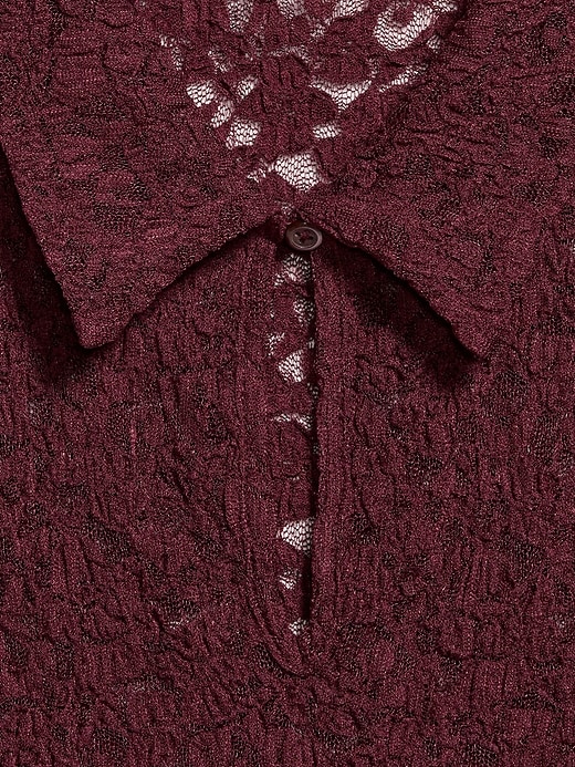 Image number 4 showing, Lace Keyhole Polo Top