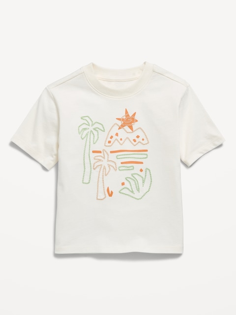 Oversized Short-Sleeve Graphic T-Shirt for Toddler Boys