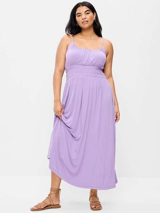 Image number 6 showing, Fit & Flare Jersey Smocked-Waist Midi Dress