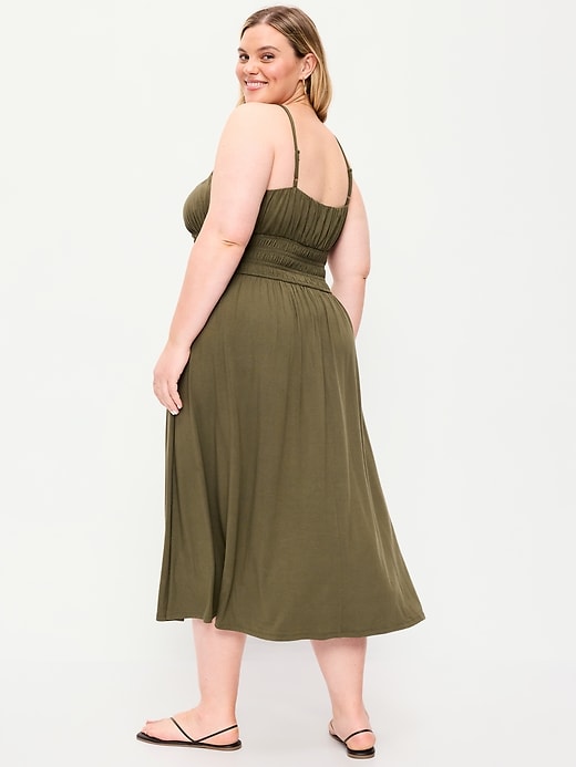 Image number 5 showing, Fit & Flare Jersey Smocked-Waist Midi Dress