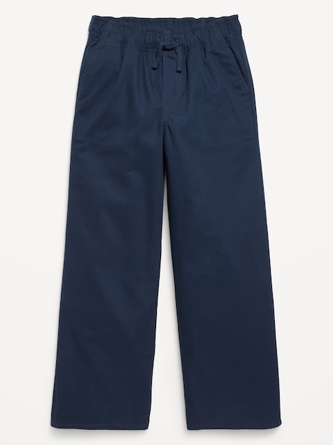 School Uniform Baggy Wide-Leg Pull-On Pants for Girls