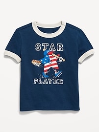 Image number 1 showing, Short-Sleeve Ringer Graphic T-Shirt for Toddler Boys