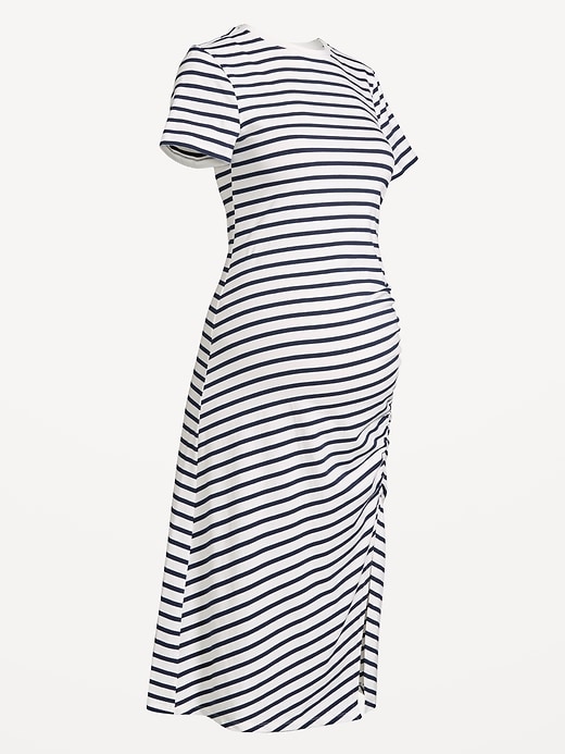 Image number 4 showing, Maternity Short-Sleeve Ruched Midi Dress