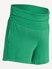 Image number 2 showing, Maternity Fleece Pull-On Shorts -- 5-inch inseam