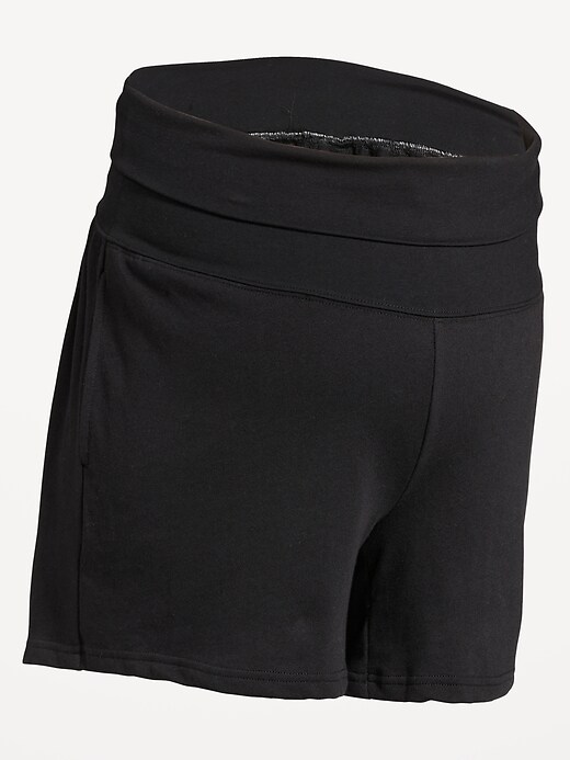 Image number 4 showing, Maternity Fleece Pull-On Shorts -- 5-inch inseam
