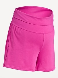 Image number 2 showing, Maternity Fleece Pull-On Shorts -- 5-inch inseam