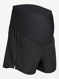 Image number 2 showing, Maternity Rollover-Waist StretchTech Run Shorts -- 3-inch inseam