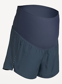 Image number 2 showing, Maternity Rollover-Waist StretchTech Run Shorts -- 3-inch inseam