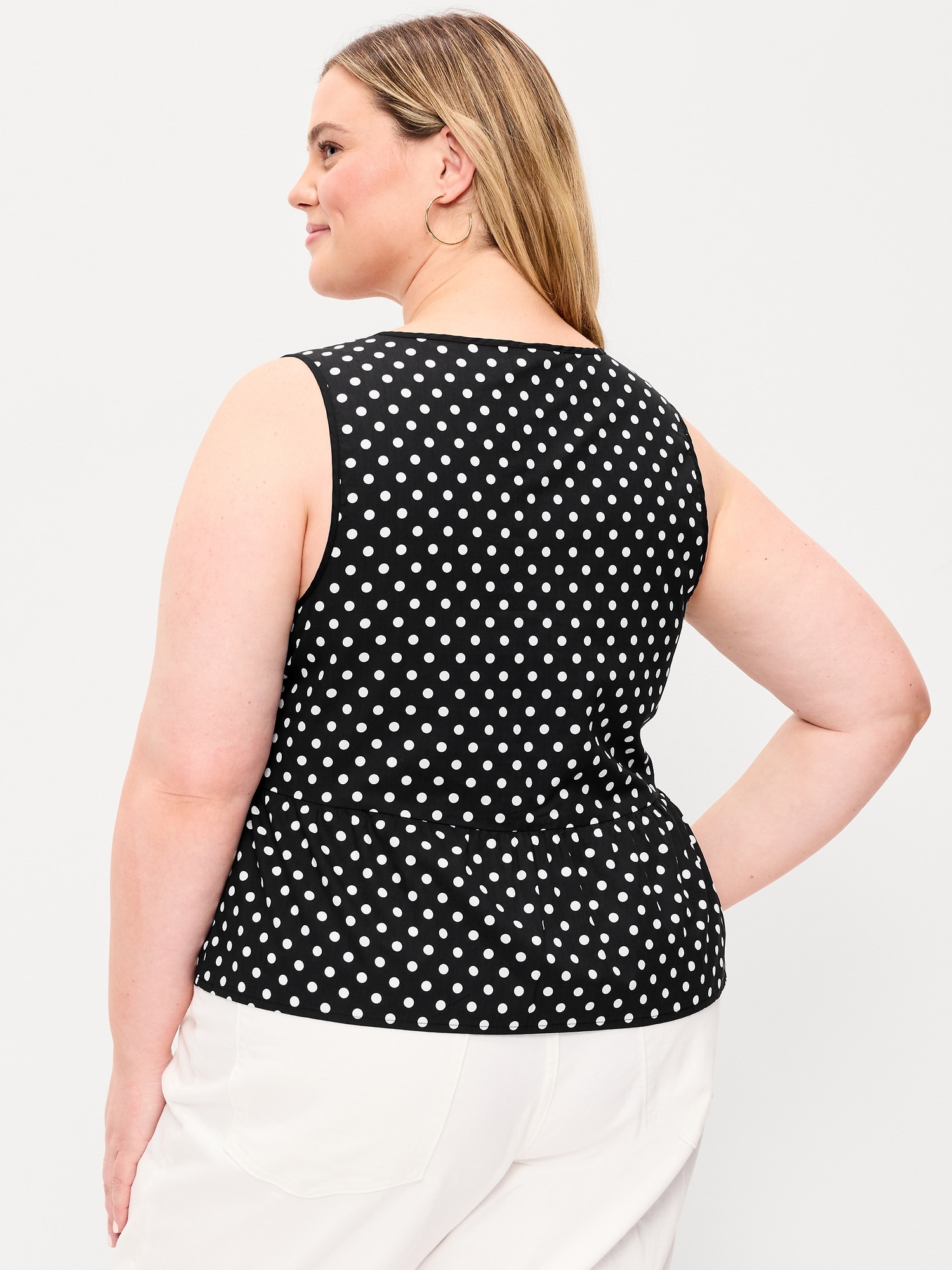 Tie-Front Peplum Tank Top