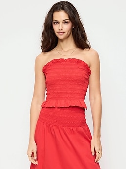 Smocked Bodice Tube Top - image 3