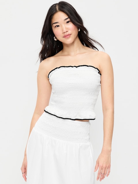 Smocked Bodice Tube Top