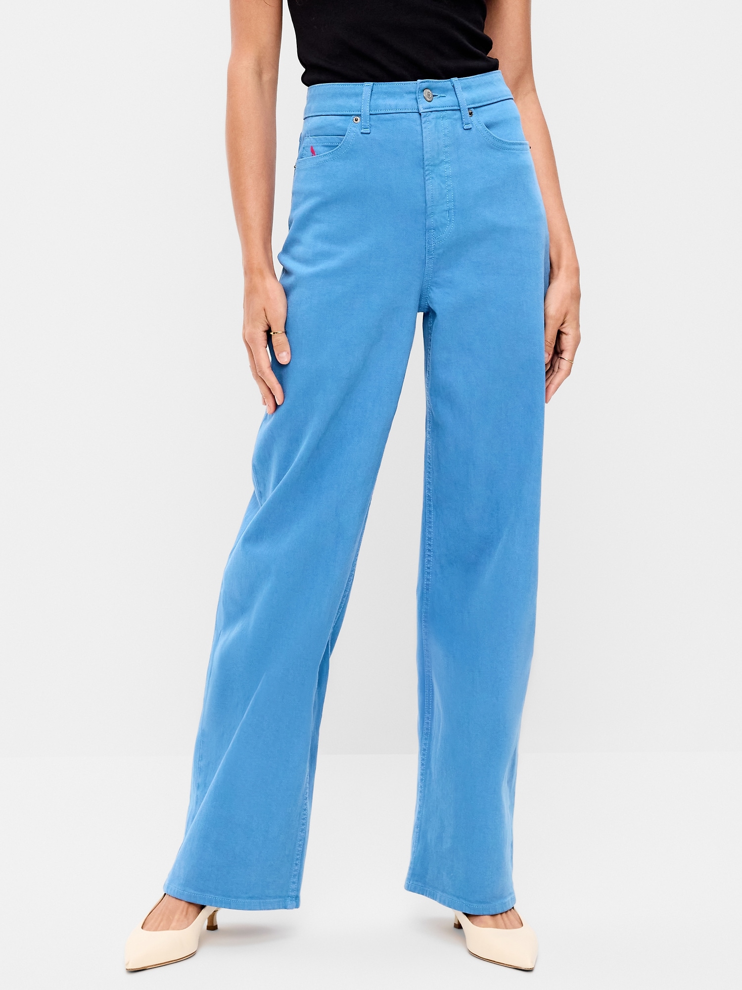 Old Navy x The Devil Wears Prada Extra High-Waisted Cerulean Wide-Leg Jeans