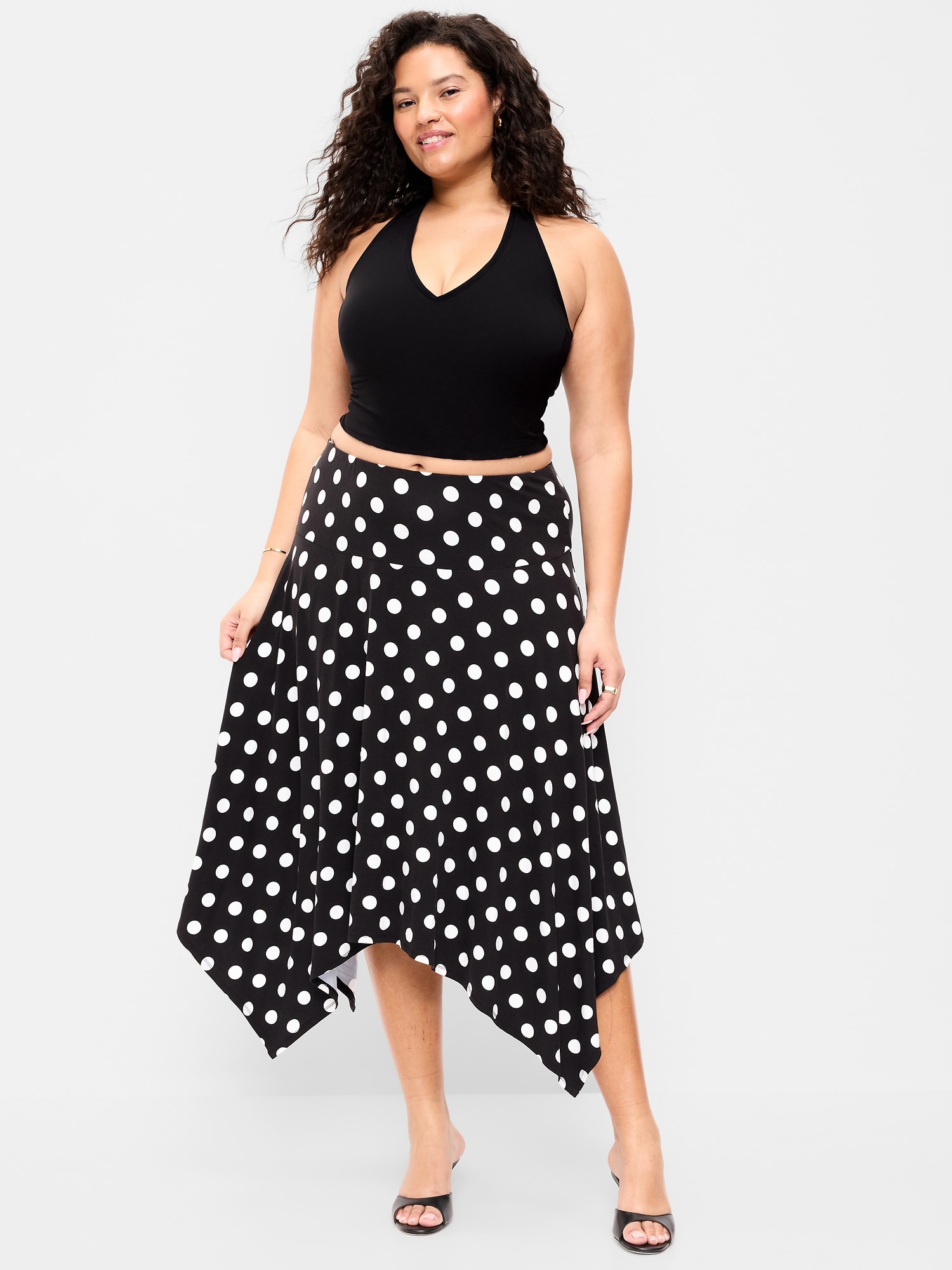 Handkerchief Hem Midi Skirt