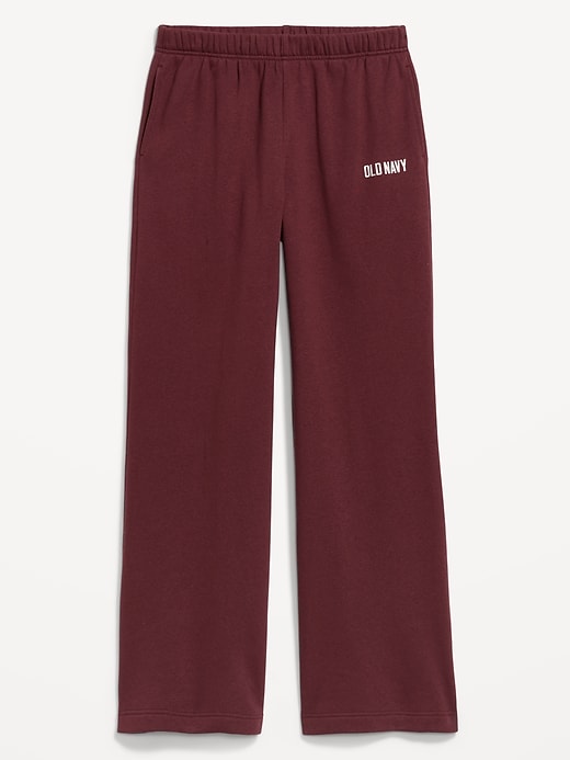 Image number 6 showing, High-Waisted Fleece Wide-Leg Sweatpants