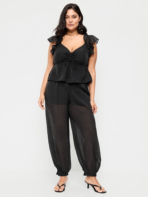 Image number 8 showing, High-Waisted Chiffon Harem Pants