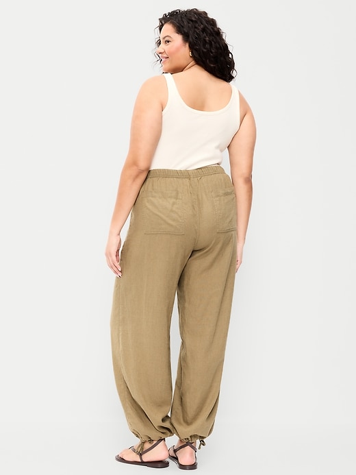 Image number 10 showing, Mid-Rise Linen-Blend Cinched-Ankle Pants