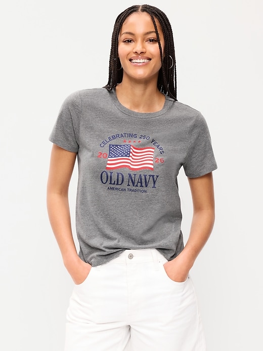 Image number 3 showing, Crew-Neck Flag Graphic T-Shirt